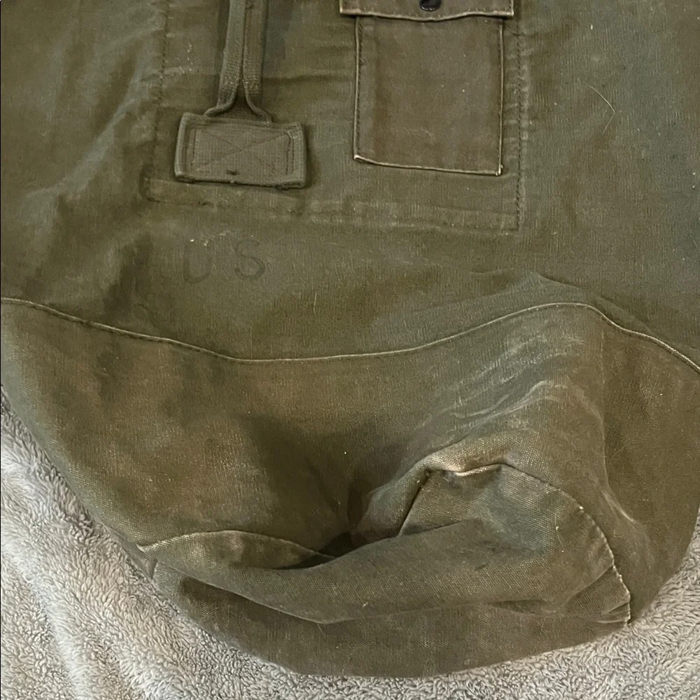 Vintage Military Olive Drab Canvas Bag